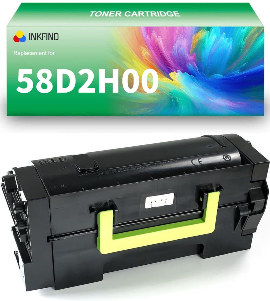 INKFIND 58D2H00 Zwart tonercartridge compatibel met Lexmark 58D2H00 Zwart geschikt voor Lexmark MS821 MS822 MS823 MS825 MS826 MX721 MX722 MX725 MX820 MX822 MX826 - 1-pack Zwart