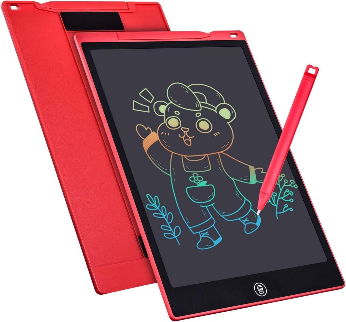 Schrijftablet LCD - Tekentablet Kleuren - Creatief Tekenen - Oneindig Wisbaar - 12 inch - Rood