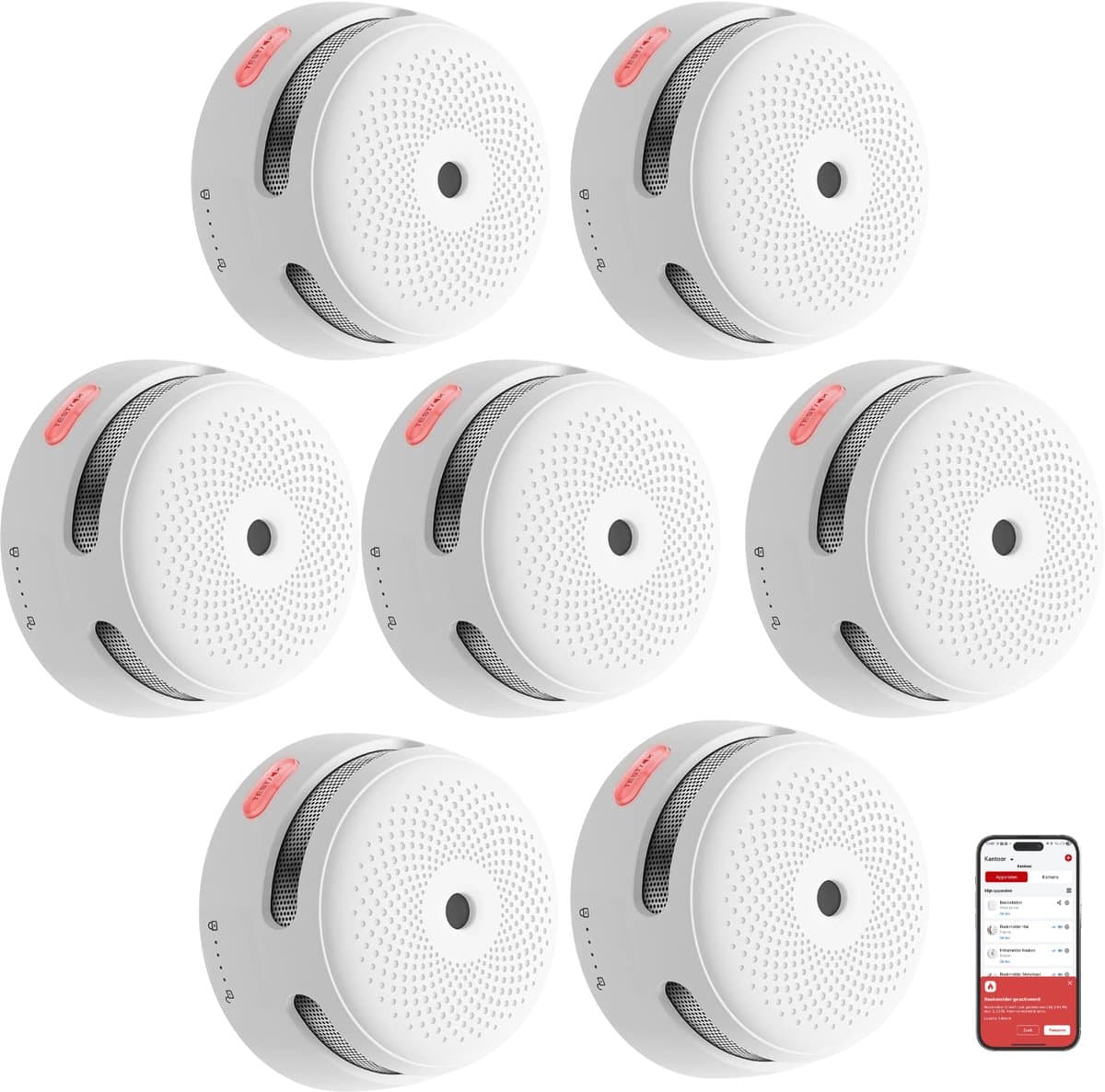 X-Sense XS01-M - Rookmelder - Draadloos Koppelbaar voor Thuis - 7 Stuks - Fotoelektrisch - 10 Jaar Batterij