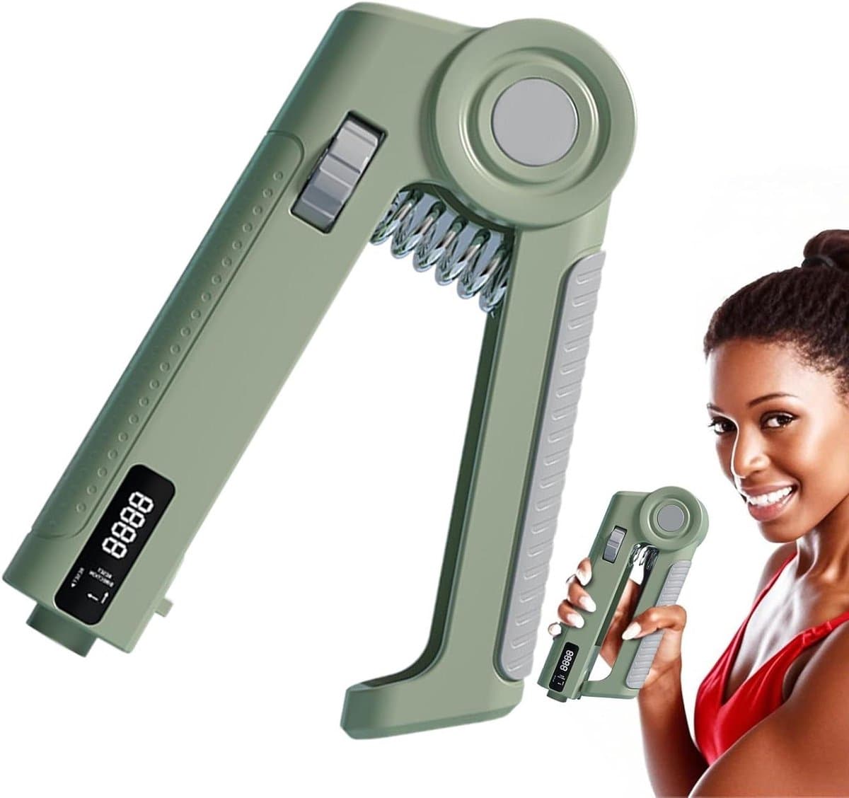 Digitale Handkrachtmeter - Grip Kracht Tester - Spier Versterken - Ingebouwde Teller - 10-100 kg - Groen