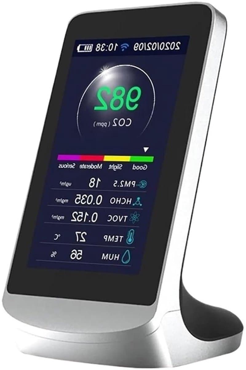 Luchtkwaliteit Monitor - Sensor Meter - Binnenklimaat Meten - Real-time Meting - 145x78x97mm - Wit