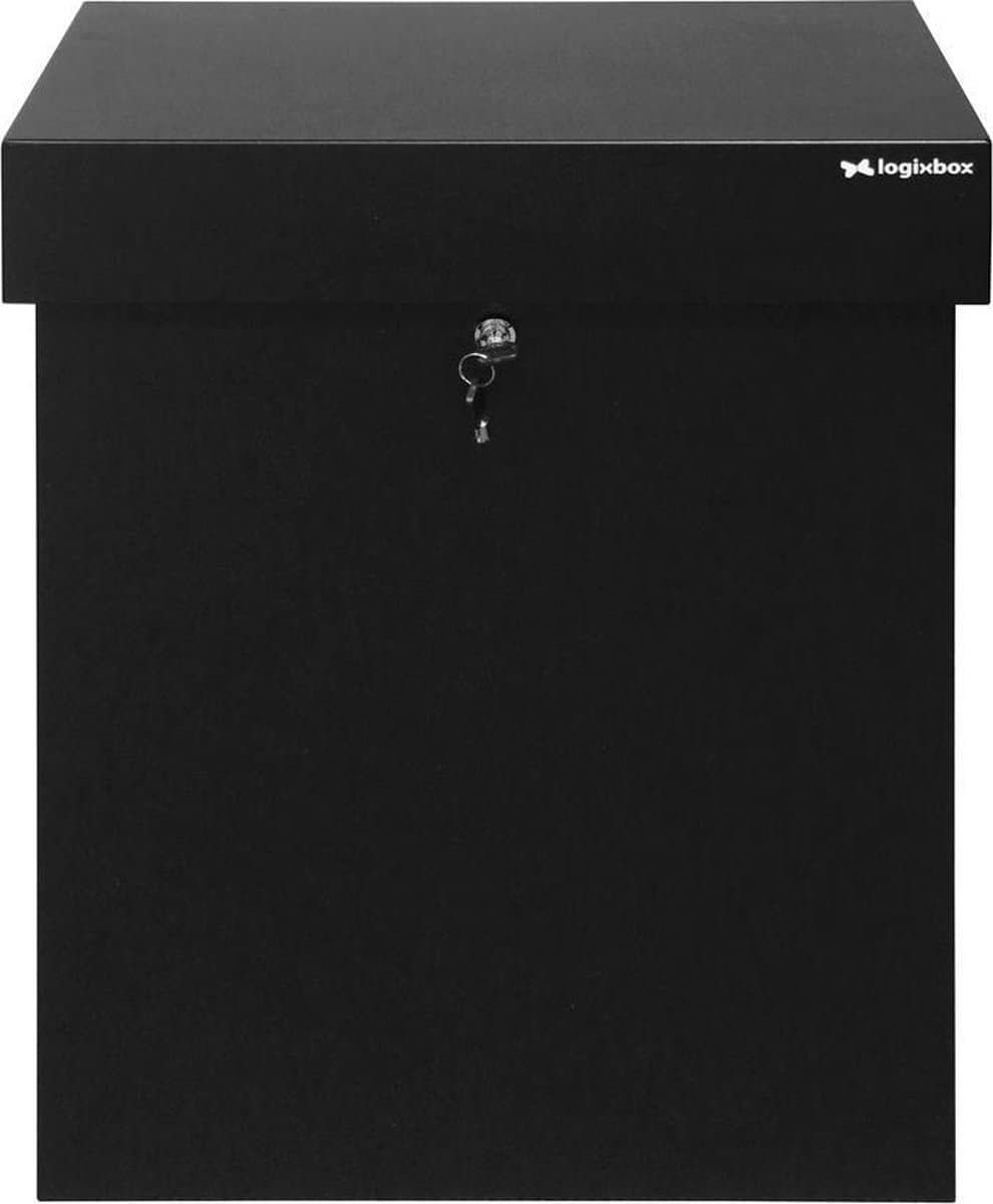 Logixbox - XL - Pakketbox - Topbox XL - Zwart - 1mm dik staal - Drukslot voor XL Pakketten (42,3 x 33,3 x 64 cm) -- Géén Bouwpakket --