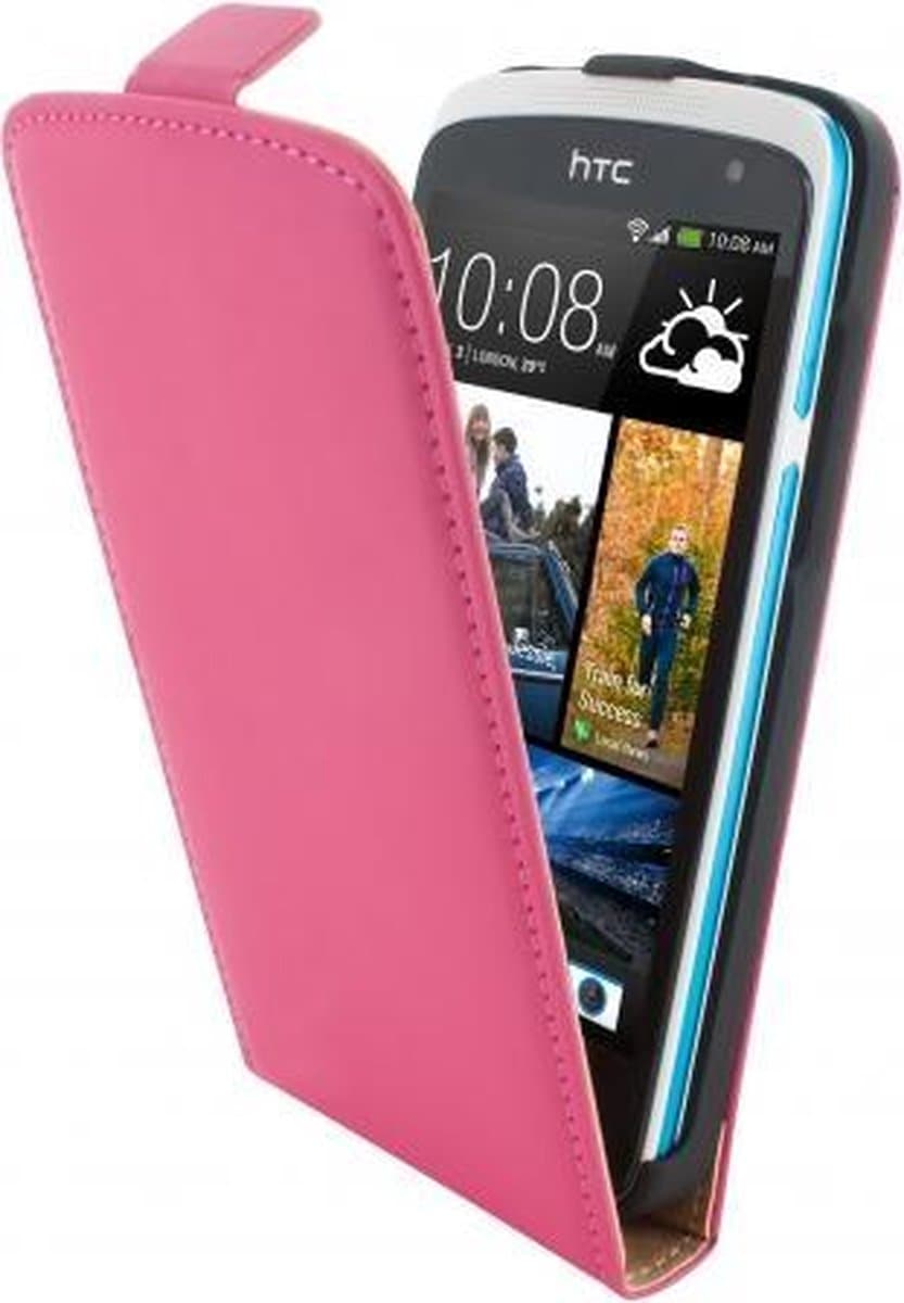 Mobiparts - roze premium flipcase voor de HTC Desire 500