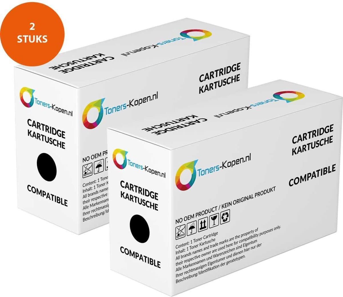 HP 124A Q6000A Huismerk 2-Pack Toner Zwart 5000pag - HP toner Q6000A compatible - Canon 707K - M252dw M274dn M277 LBP5000 - Q6000A alternatief - HP 400X - 124A toner - cf400x toner