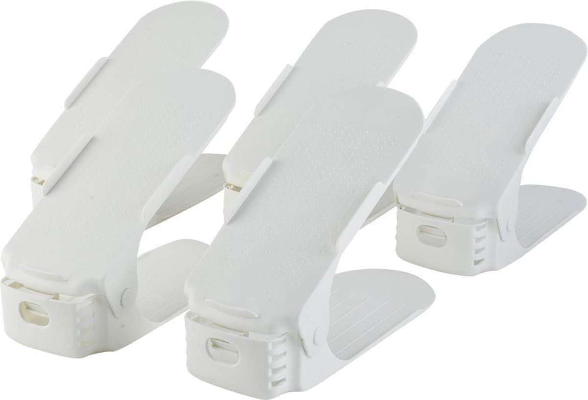 Schoenen Opbergsysteem Verstelbaar – Schoenenrek – Schoenenkast – Schoen Organizer – Set van 5 Wit