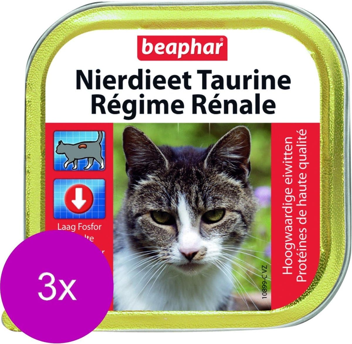 Beaphar Nierdieet Kat Multi Pack - Kattenvoer - 3 x Zalm 6x100 g