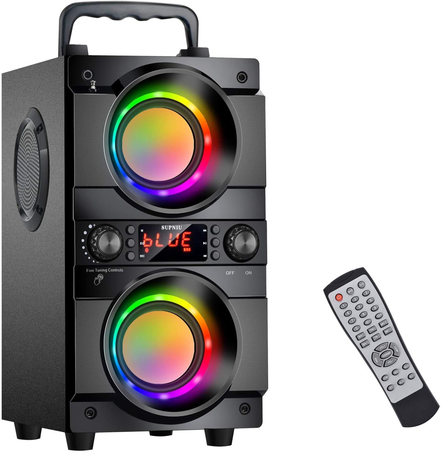 Draagbare Bluetooth Speaker 60 W - Hout - Stereo Geluid - 8000 mAh Accu - Voor Reizen En Feestjes