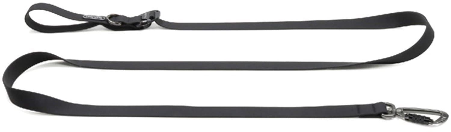 Hondenriem Boondog Joy 1,4 meter - hondenriem met PVC-coating, afwasbaar - Smoky Black - Maat L