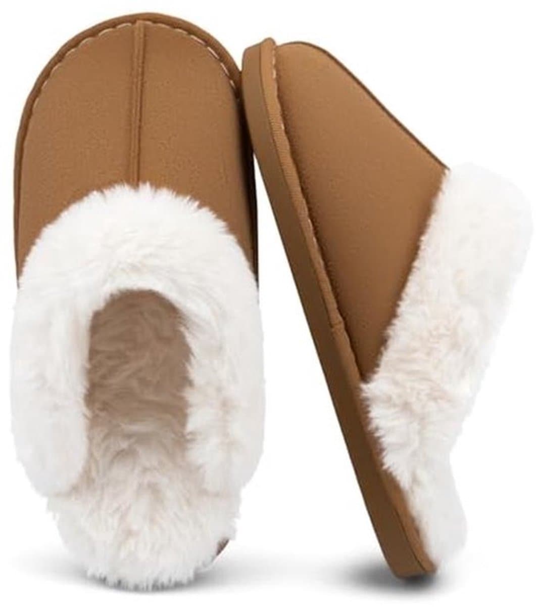 Faux Fur Gevoerde Suède Huis Slippers met Memory Foam voor Dames en Heren