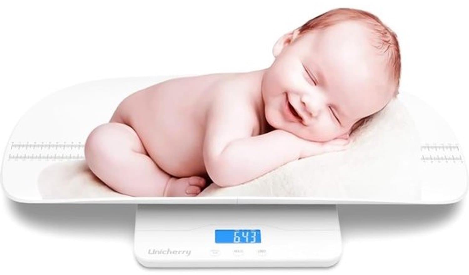 Digitale babyweegschaal - Baby meetweegschaal - Groei monitoren - Hoge nauwkeurigheid - Tot 100 kg - Wit