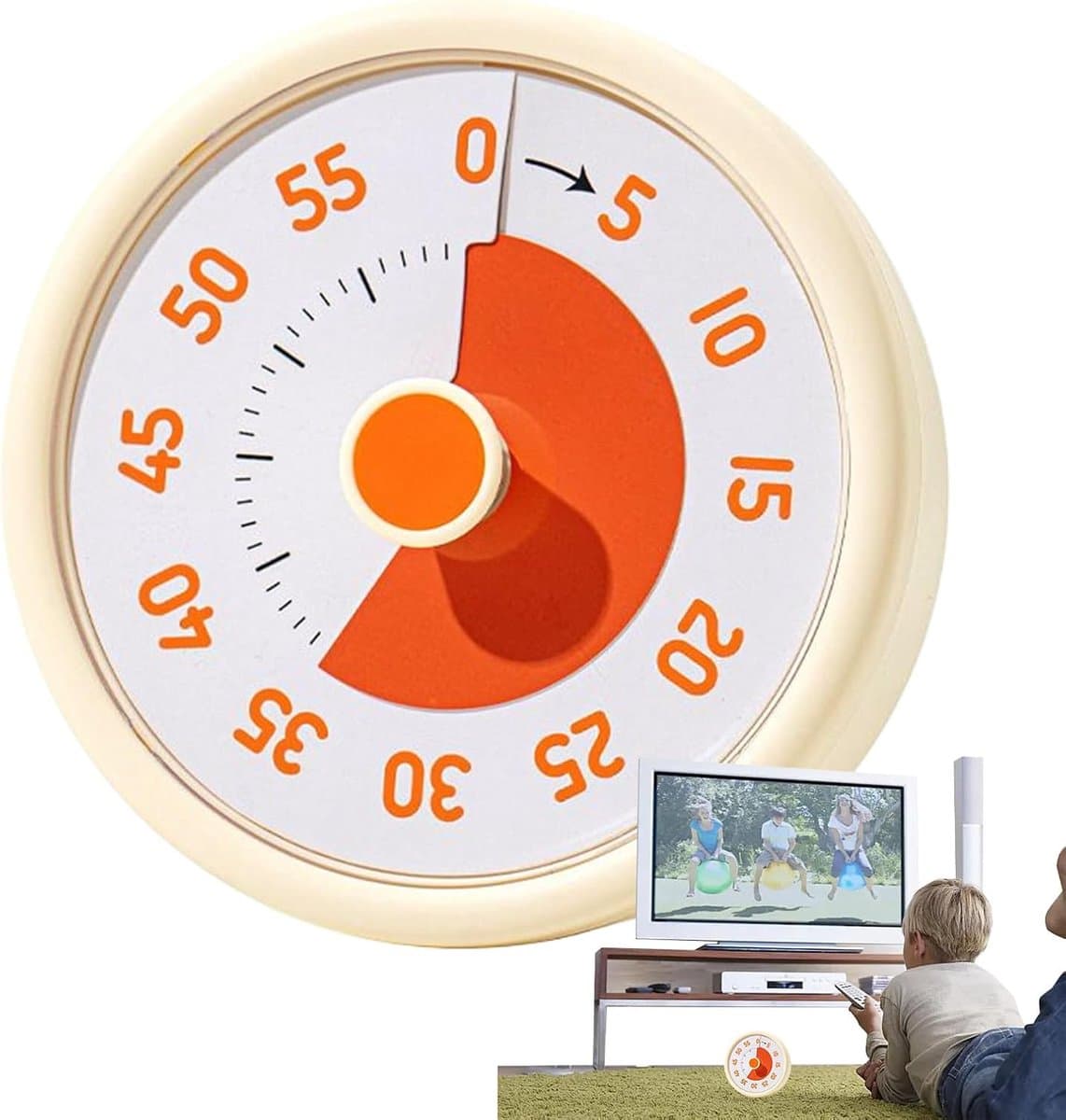 Timer - Kookwekker - Visuele timer - Timer voor kinderen - Kookwekker - Visuele Timer - Leerklok timer - Mini timer - Visuele timer van 60 minuten - Pomodoro timer - Stil tijdbeheer - Voor Leren & Tijdmanagement (Batterij niet inbegrepen) - TENGYIF®