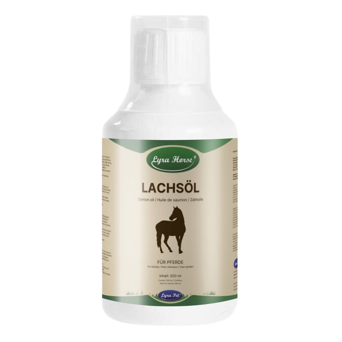 500 ml Lyra Horse® 100 % zalmolie voor paarden
