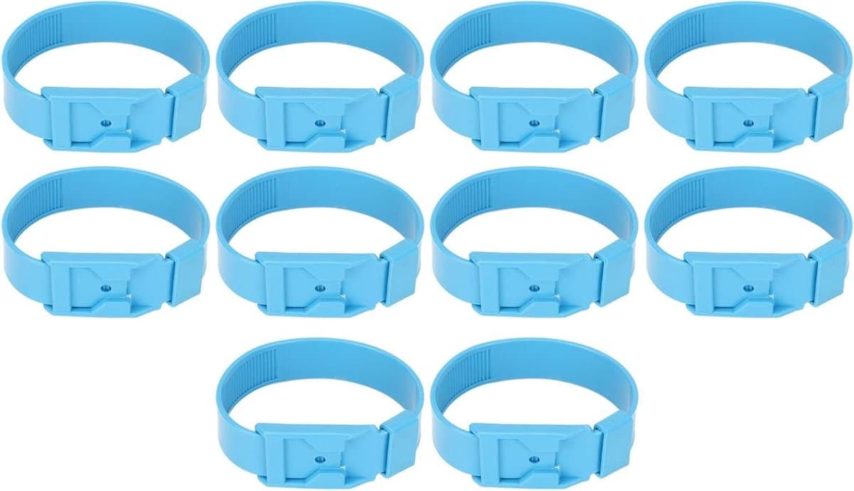 Geitenhalsbanden voor vee identificatie en monitoring - 10 stuks - PU-materiaal - Lichtgewicht - Blauw - Schapenidentificatiebanden