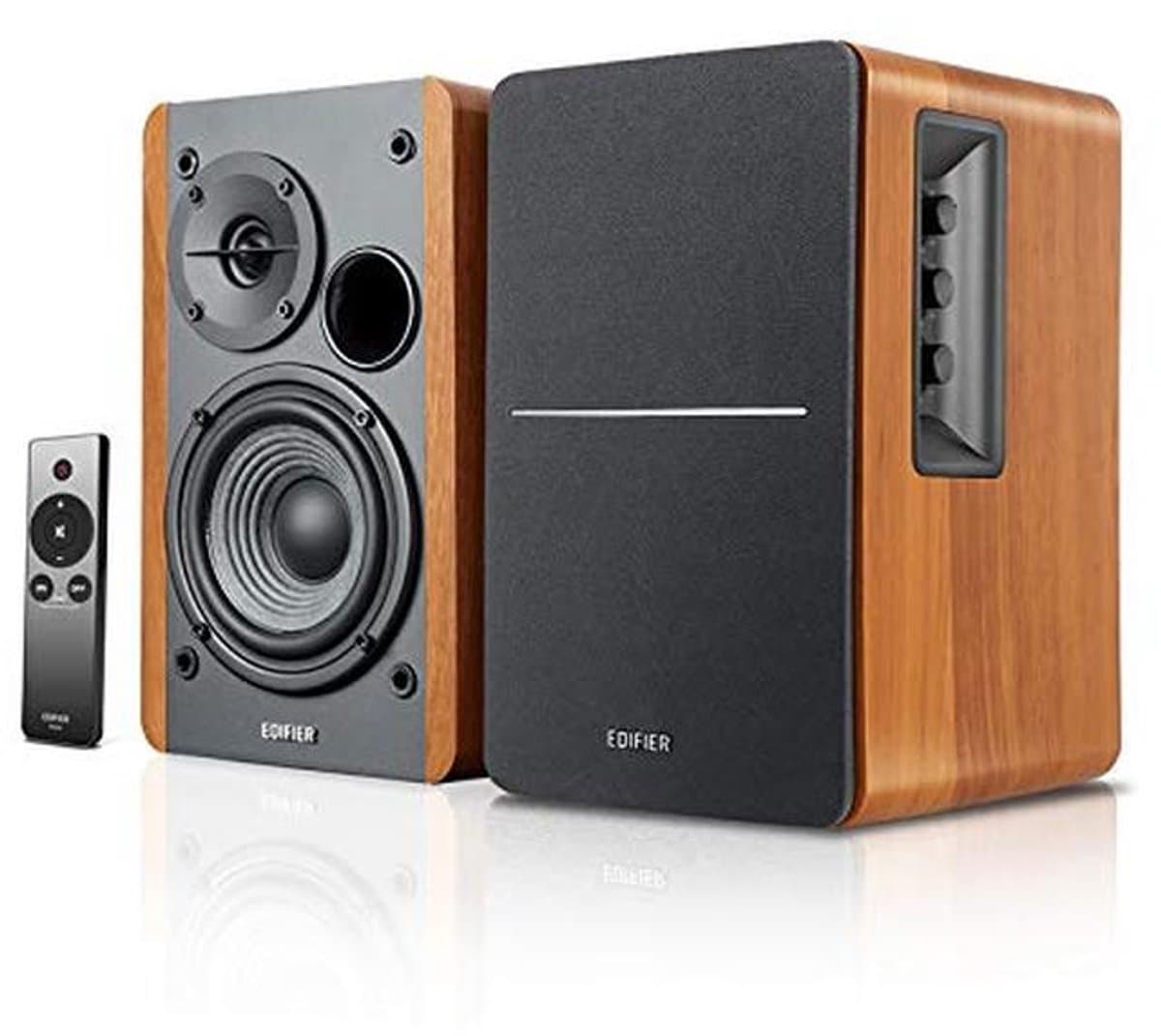Geavanceerde 2.0 Stereo Actieve Boekenplank Luidsprekers met Subwoofer Aansluiting - Houten Behuizing - Ideaal voor Home Audio