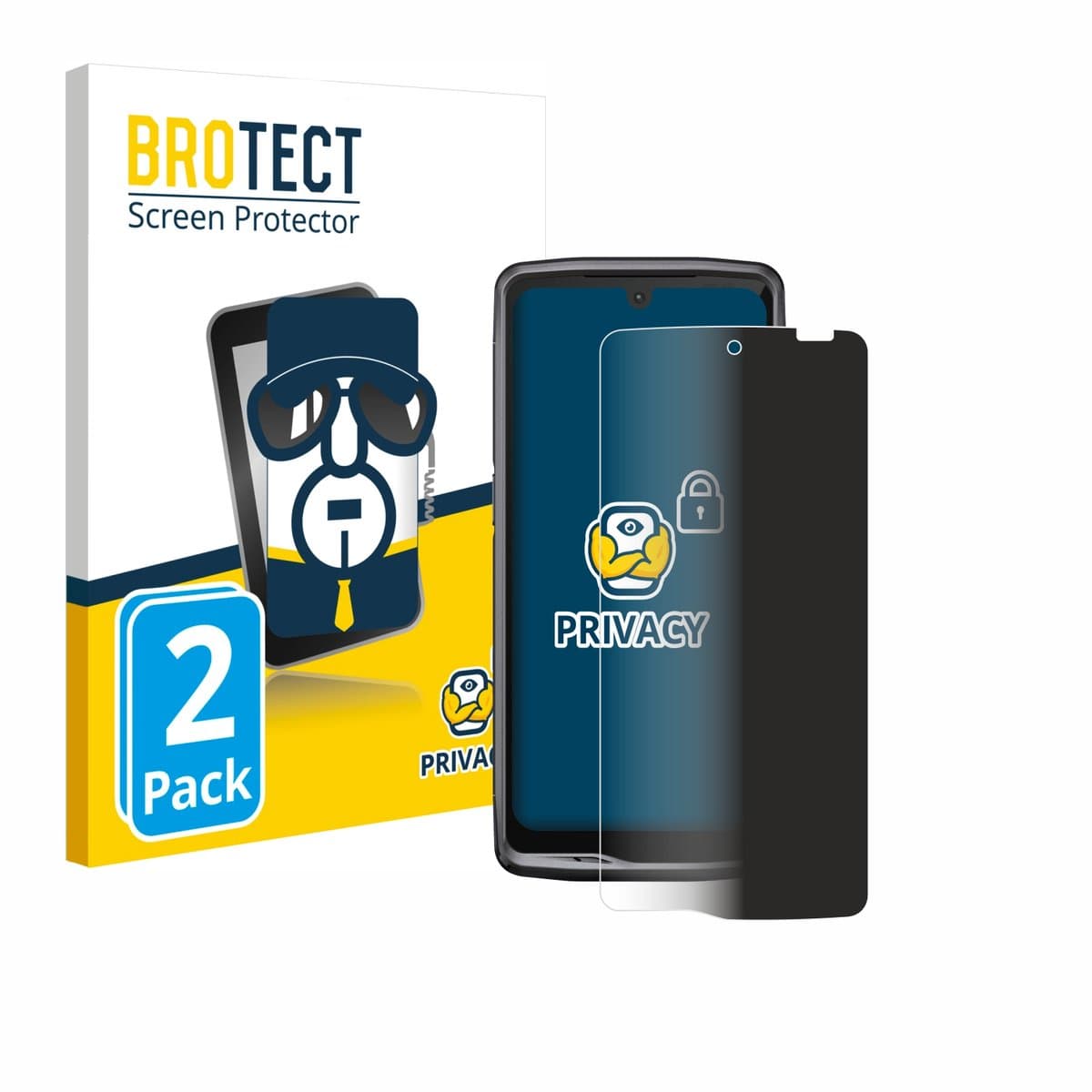 BROTECT - privacy screenprotector voor Crosscall Stellar M6 - Folie Beschermfolie Blauwlichtfilter 2 Stuks