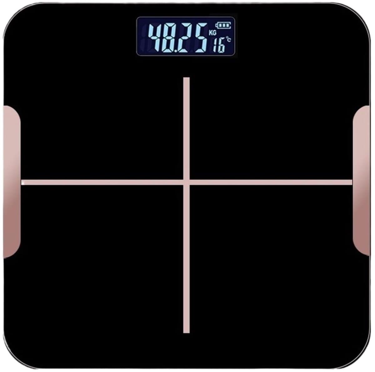 Digitale Personenweegschaal - Lichaamsanalyse Weegschaal - Gezondheid Monitoren - Directe Meting - 26x26 cm - Zwart