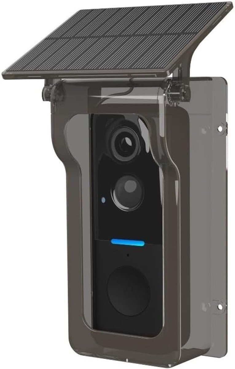 Draadloze Deurbel Camera - Video Intercom - Huis Beveiliging - Zonne-energie Opladen - 17 x 9 x 5 cm - Zwart