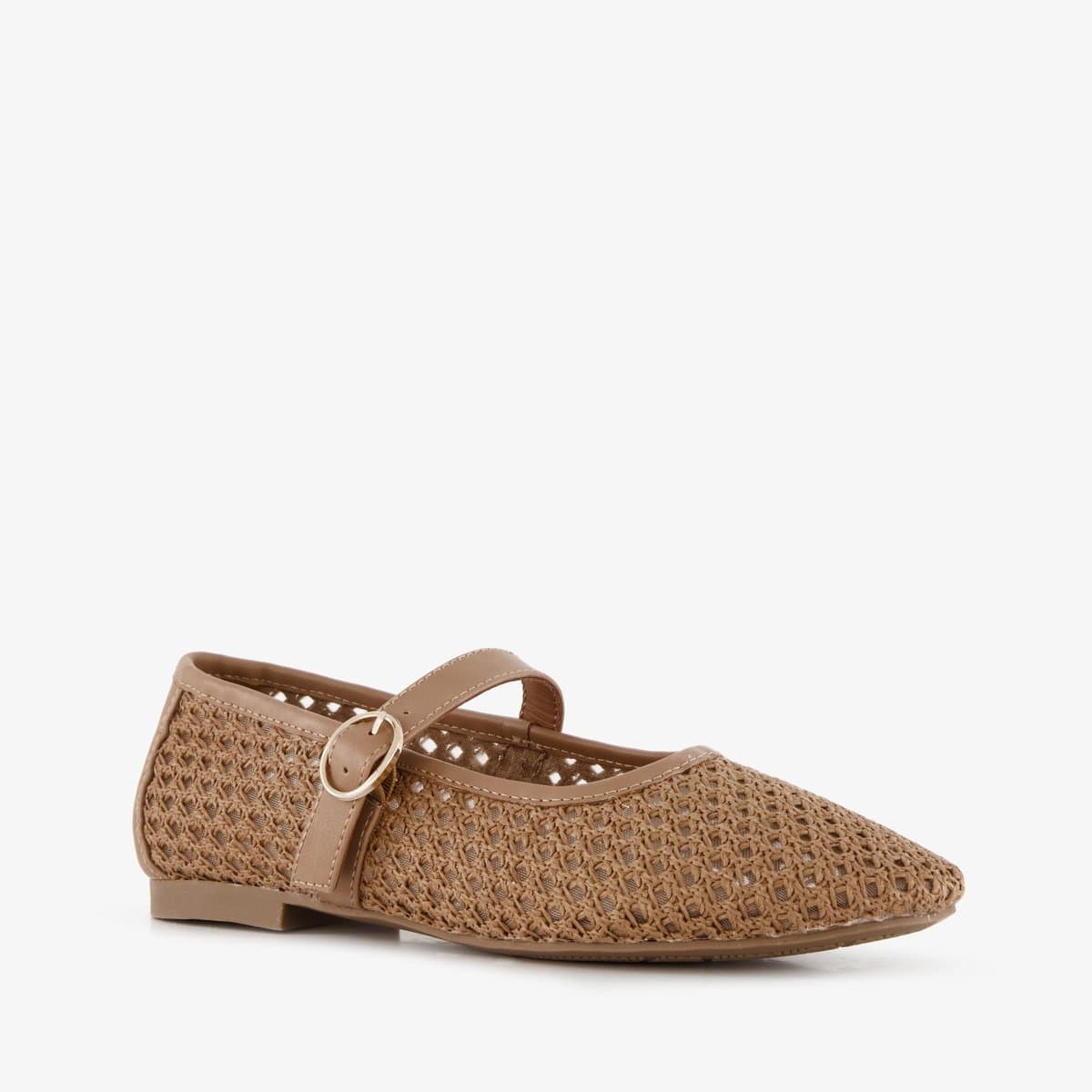 Blue Box dames mesh ballerina's bruin - Maat 37
