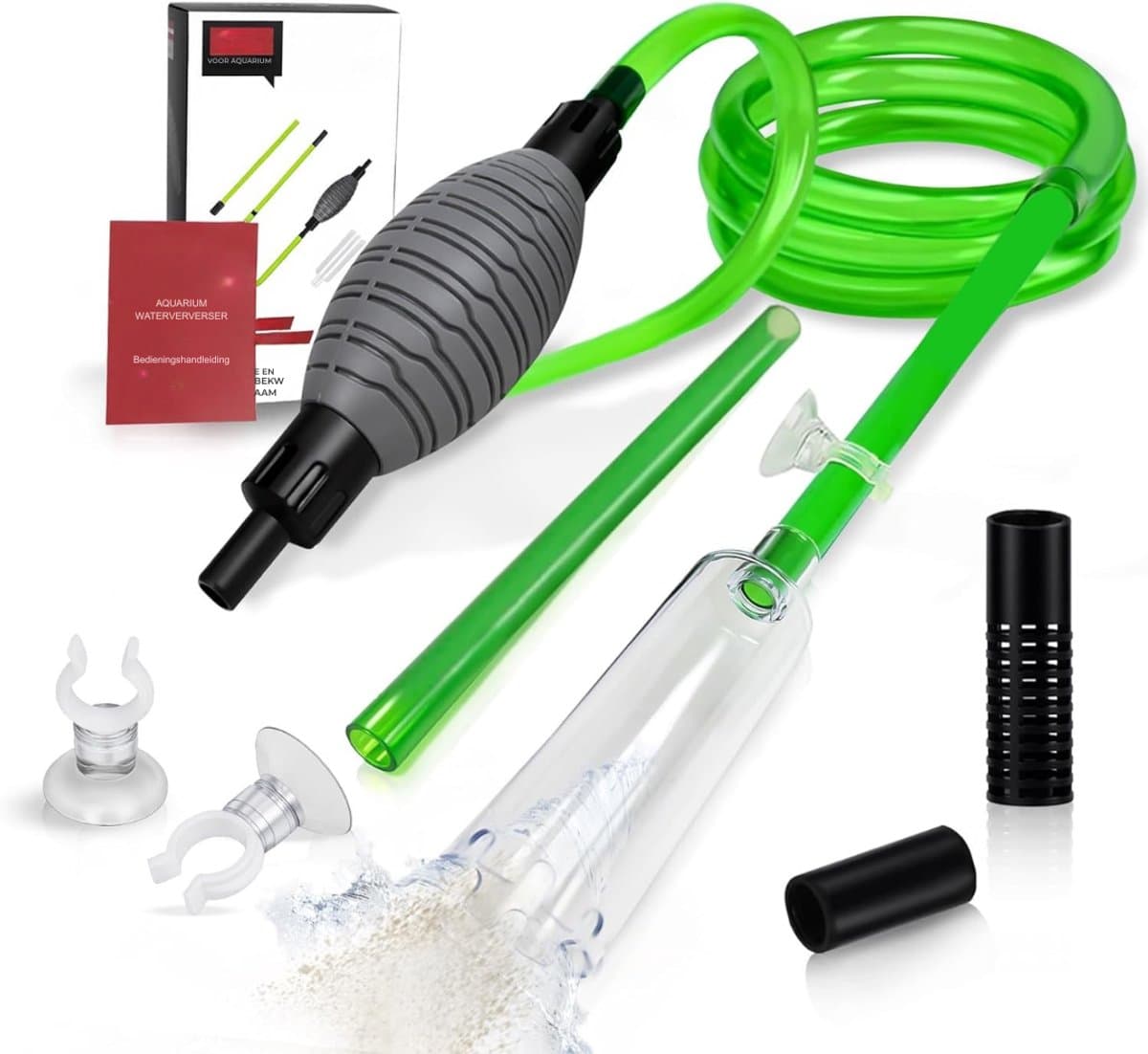 SVN®Aquarium Stofzuiger - Bodemreiniger - Gravel Cleaner – Groen - ‎29cm x 16cm x 8cm
