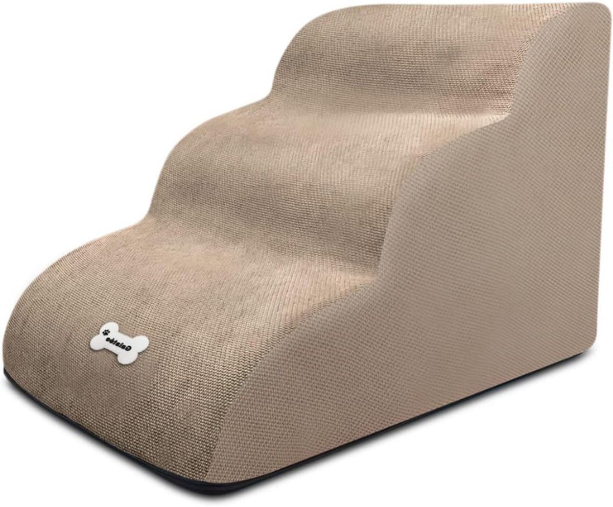 Honden Trappen Zacht En Comfortabel - Huisdier Trap Met Wasbare Ritssluiting Hoes - Eenvoudig Klimmen - Honden Ramps Voor Bank Of Bed - Lichtbruin
