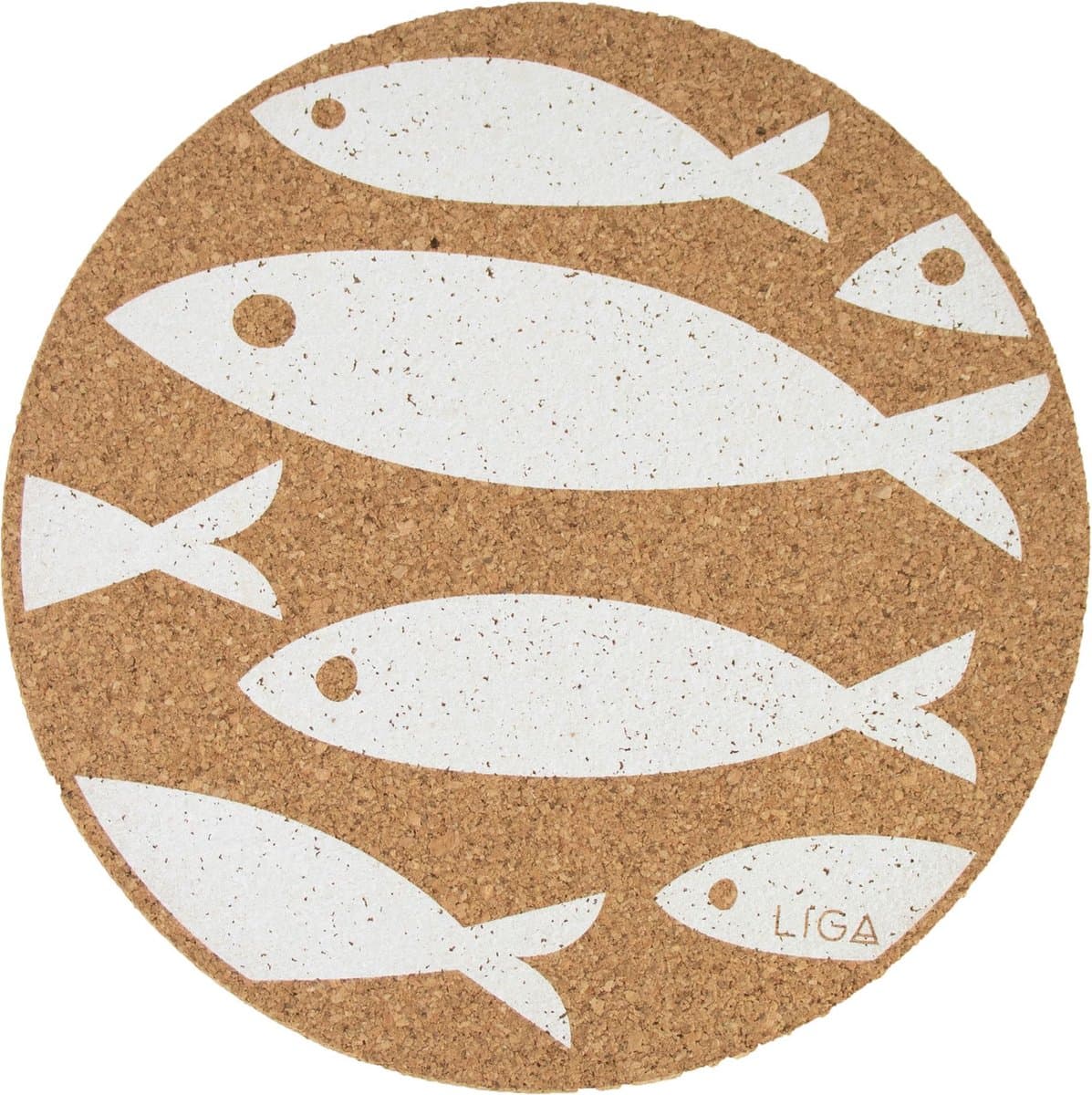 LIGA - Placemat Vis Set van 4 Stuks - Kurk - Beige -
