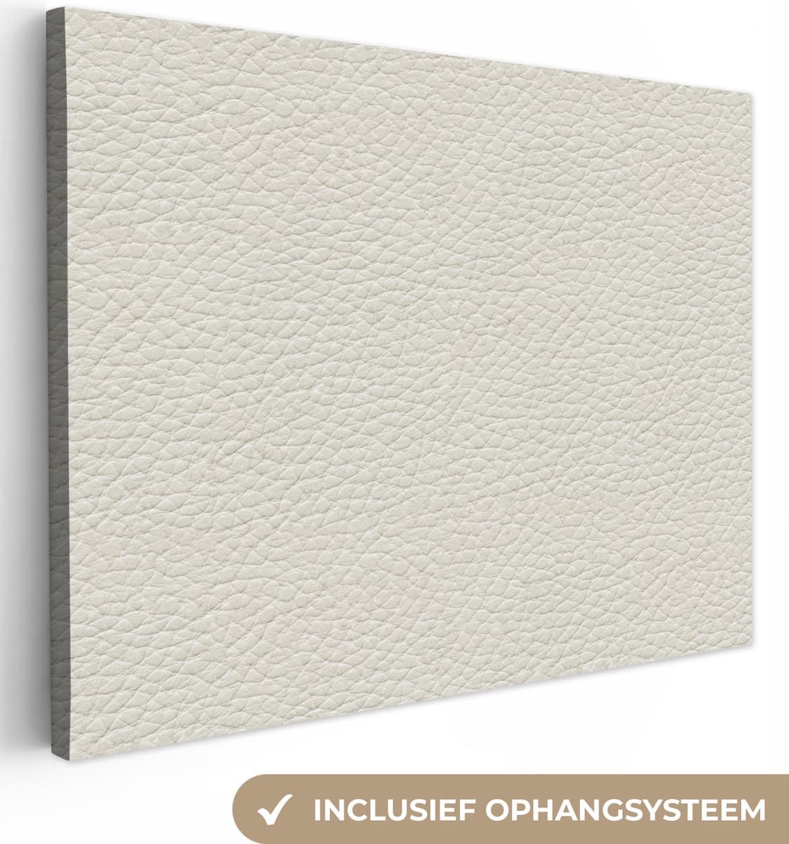 Canvas Schilderij Leer - Structuur - Dierenhuid - 120x90 cm - Wanddecoratie