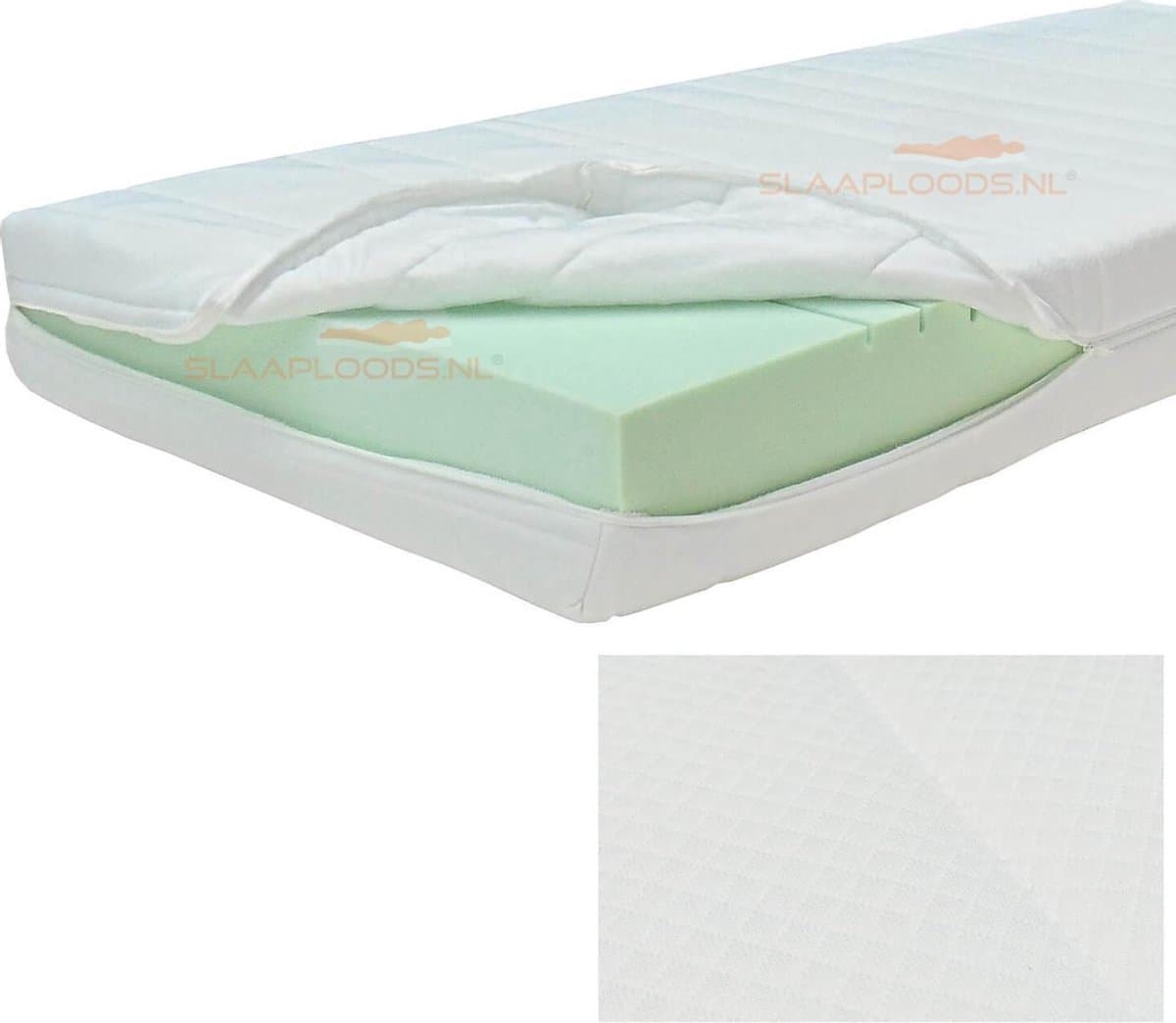Slaaploods.nl Matrashoes Met Rits - Comfort - Anti Allergie - 180x200 cm - Hoogte 17 cm