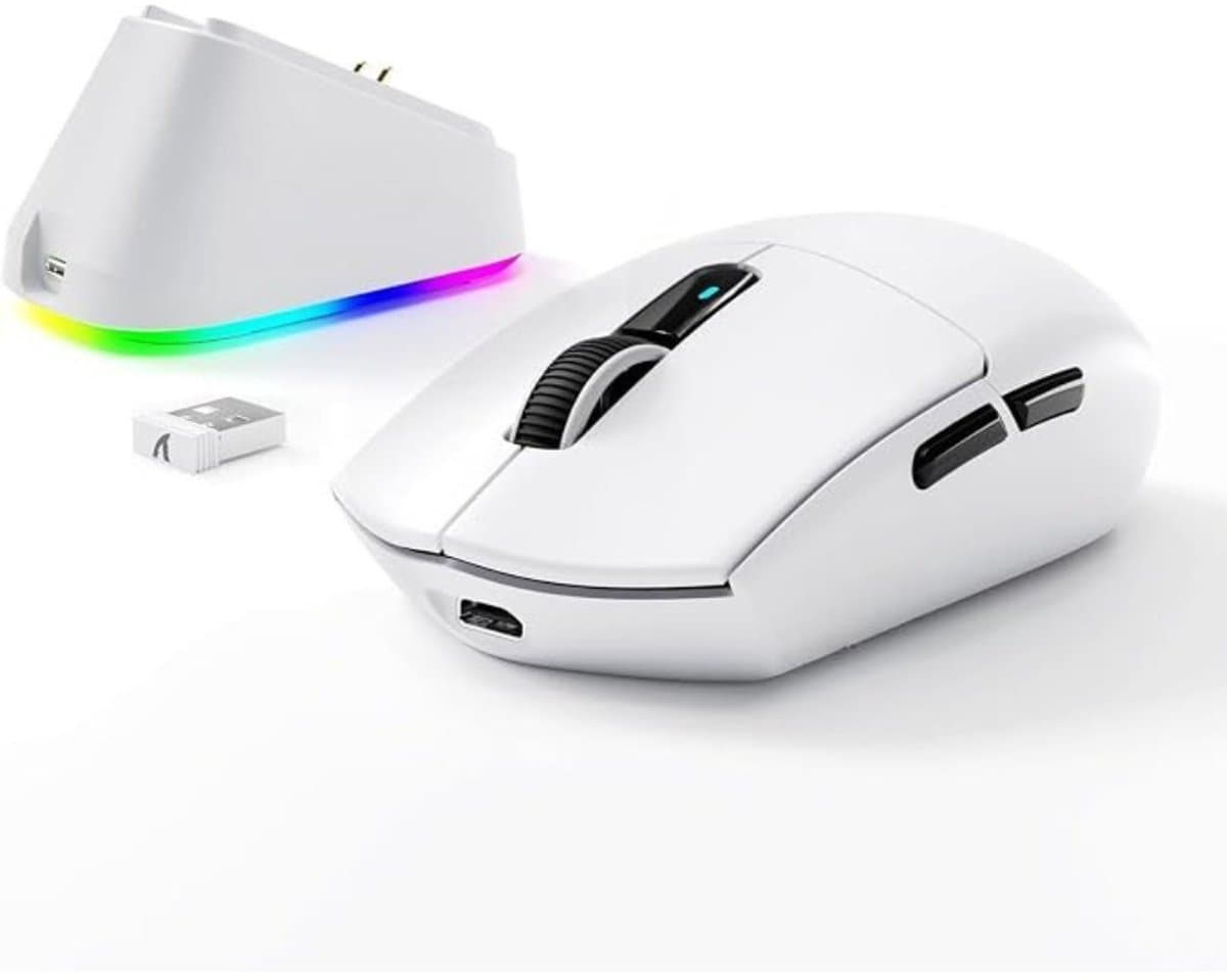 Kavora Gamingmuis - Gaming Muis - Computermuis - Draadloze Gaming Muis - Wit - 12cm x 6cm x 4cm