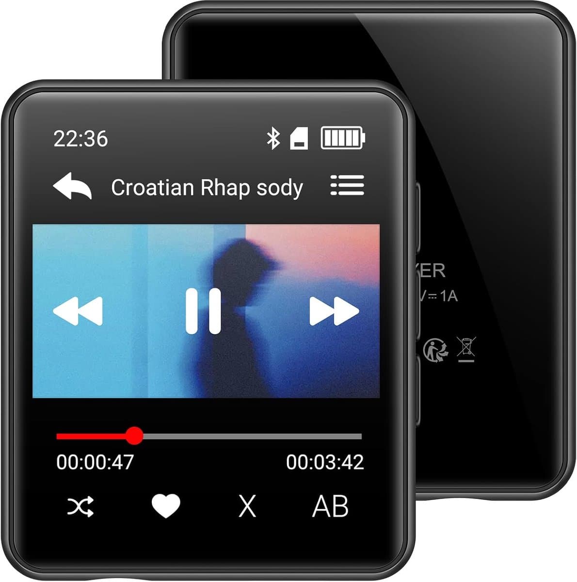 MP3-speler, draagbare hifi-muziekspeler met verliesvrije geluidskwaliteit, MP3-speler met 1,8 inch volledig aanraakscherm, ingebouwde HD-luidspreker, FM-radio, spraakrecorder en e-book