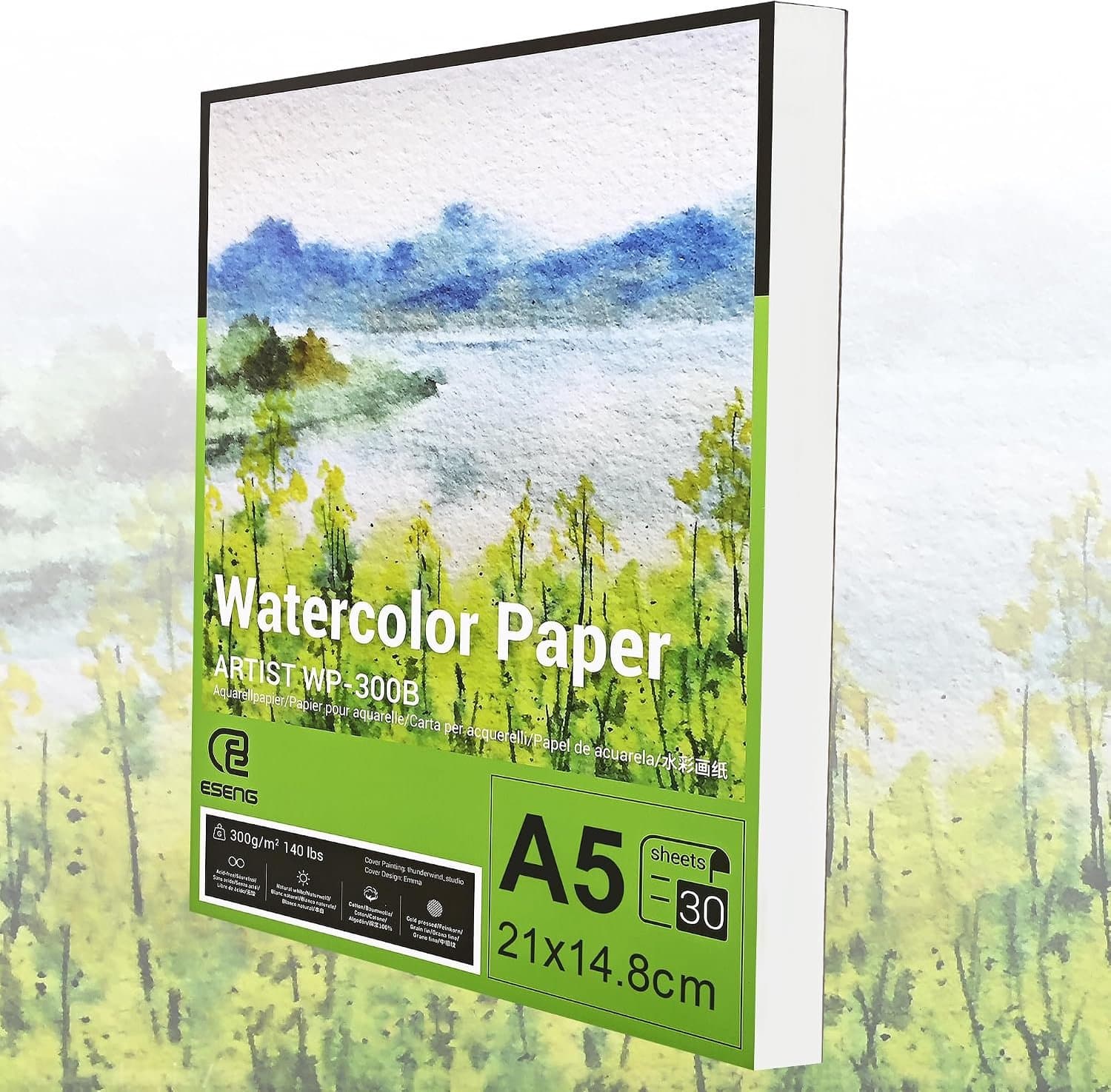 Watercolor papier DIN A5 - 100% katoen - 300 g/m² - ideaal voor aquarelverf - ShopVlot