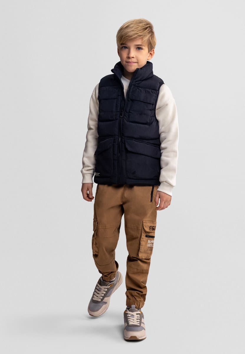 Minoti gewatteerde bodywarmer jongens - gevoerd - zwart