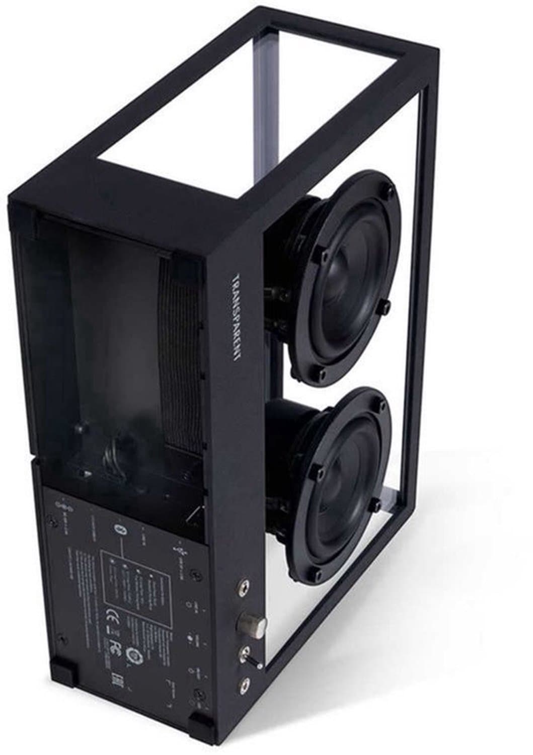 Bluetooth Luidspreker Zwart Transparant - 25 Watt Vermogen - AUX En Bluetooth Aansluiting - Tafelbladmontage - Stereo Speaker