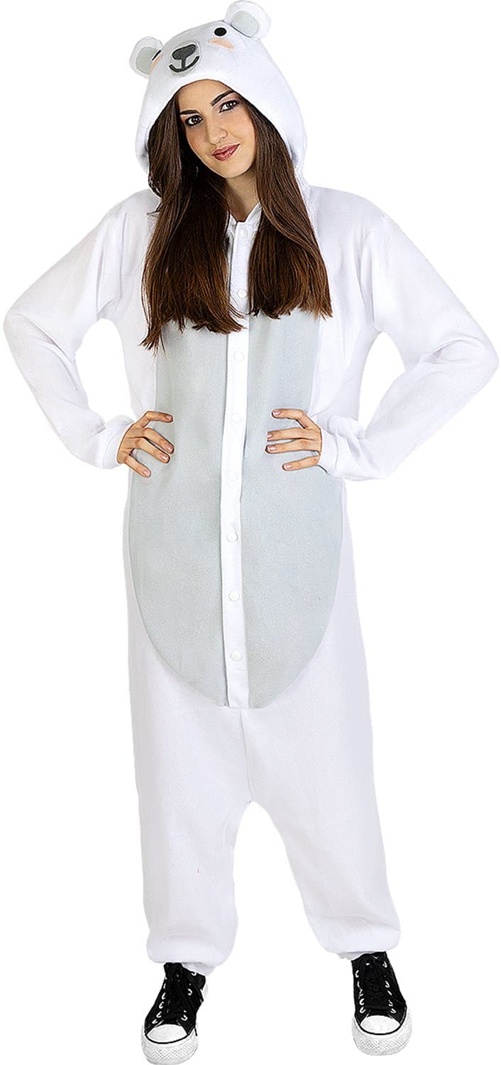 FUNIDELIA Ijsbeer Onesie - Ijsbeer Kostuum voor Volwassenen - Maat: XXL-XL