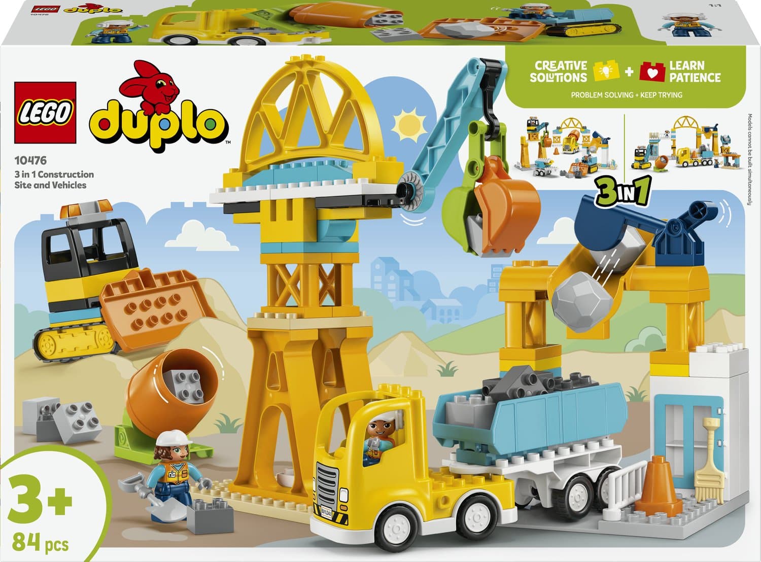 LEGO DUPLO Town 10476 3-in-1 bouwplaats en voertuigen