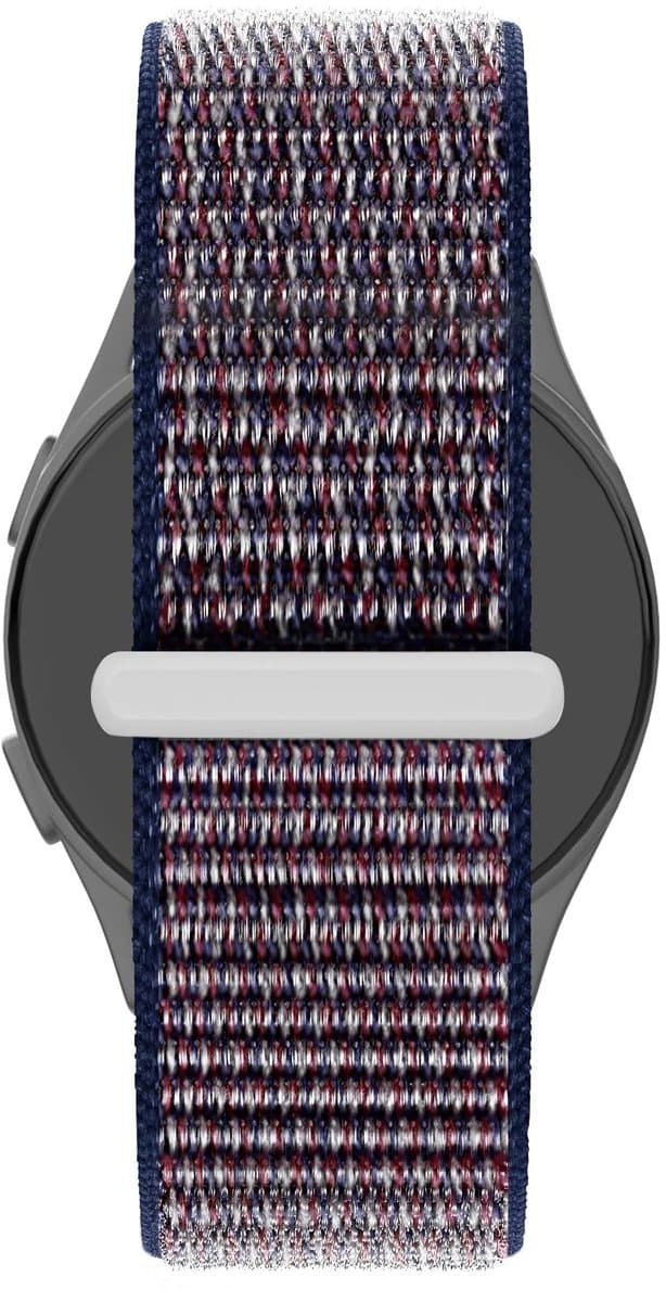 Bandz Hoogwaardige nylon band met klittenband - geschikt voor Garmin Vivoactive 6 / 5 / 3 / Vivomove HR / Style / Luxe / Sport / Trend / Forerunner 645 / 245 / 165 / 55 / Approach S12 / S40 / S42 / S44 / S50 / Venu SQ / SQ2 / 2Plus (indigo blauw)
