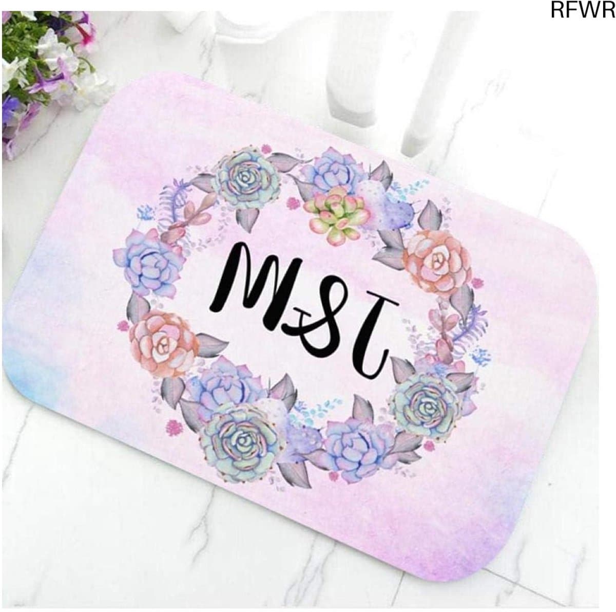 RFWR® Chique Hydrocultuur Succulente Deurmat Gepersonaliseerd met Naam voor Bruiloft en Thuisdecoratie 60x90cm