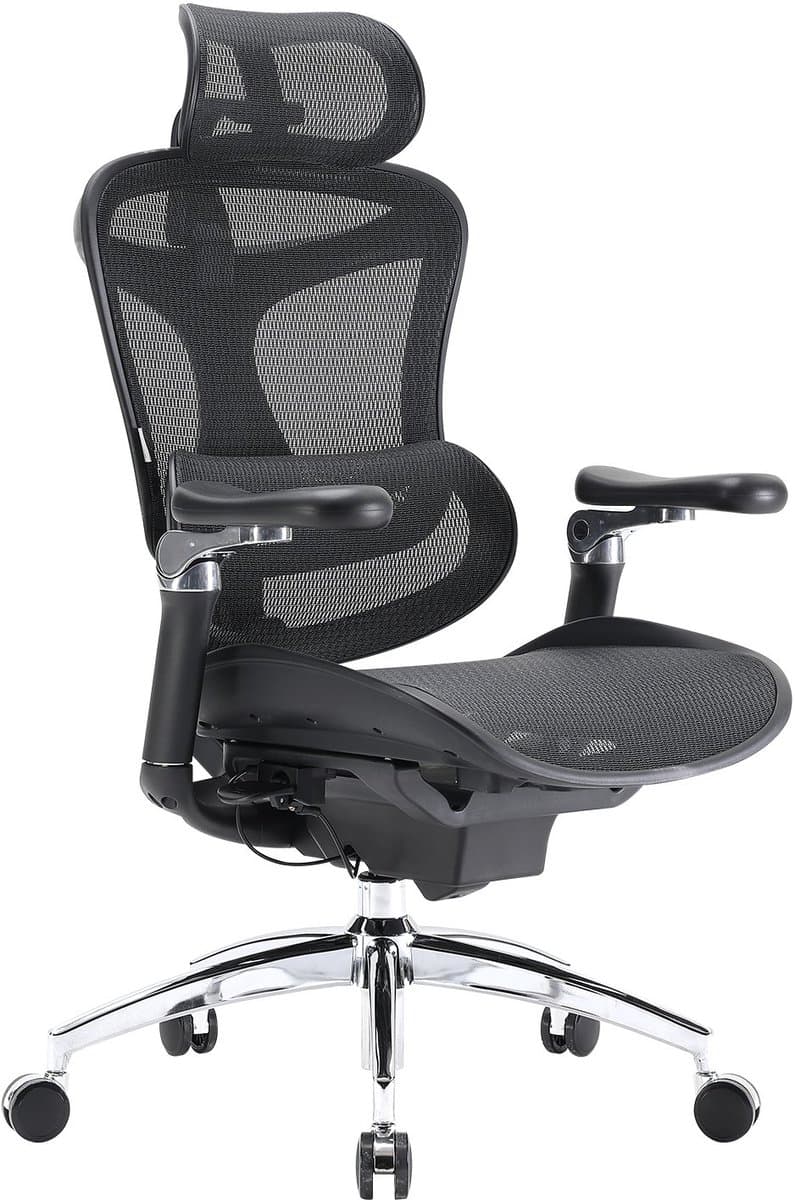 SIHOO Doro C300 Pro Ergonomische Bureaustoel - Ultrazachte 6D-Armleuningen - Verstelbare Hoofdsteun & Zitkussen - Dynamische Lendensteun - 150kg Draagvermogen - Kantoor/Thuis/Gaming - Zwart