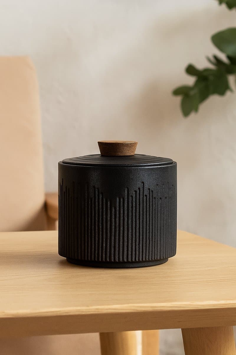 Luxe urn - 150 ML - Keramiek - Voor huisdieren, honden, katten of menselijk as - zwart - Urnen