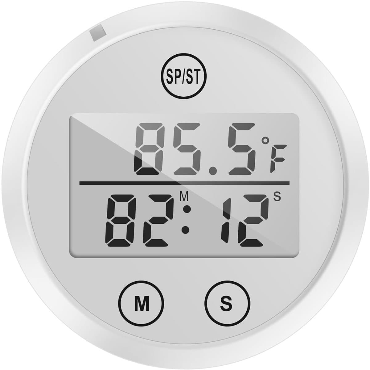 2-in-1 Digitale Watertemperatuurmeter met Timer – Waterdichte Thermometer met LCD-Display voor IJsbad, Zwembad en Sauna – Automatische en Handmatige Tijdmeting – Celsius & Fahrenheit Instelbaar – Inclusief Batterijen – Wit
