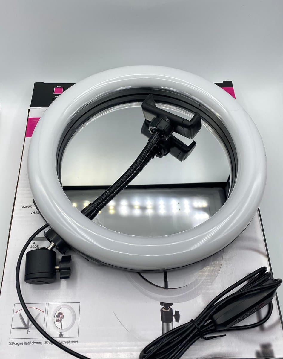 Ringlamp flitser 20cm / 8inch Dimmable Photography - Phone Ring Lamp - LED Selfie Ring Light - Ring light  – LED Ring Lamp + Bluetooth Afstandsbediening – Zonder Stand --- HiCHiCO®