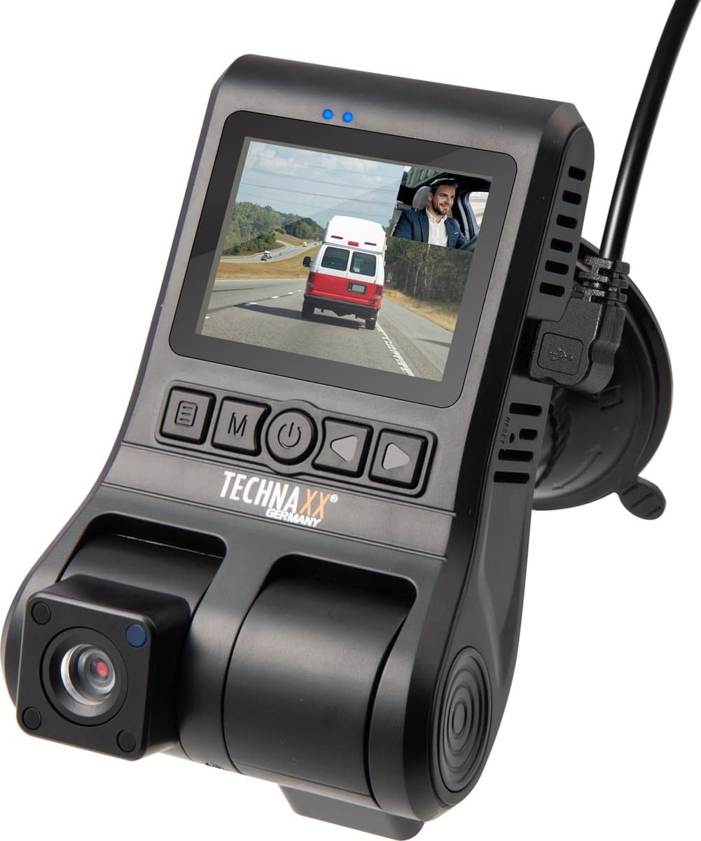 Technaxx TX-185 Dubbele Dashcam - FullHD - 1080p - Zwart