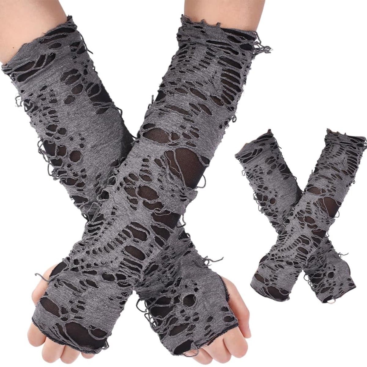 Dailygoods- Vingerloze Handschoenen Uniseks - Gothic Design - Zacht Elastisch Materiaal - Halve Hand Afdekking - Trendy Mesh - Comfortabel Draagcomfort