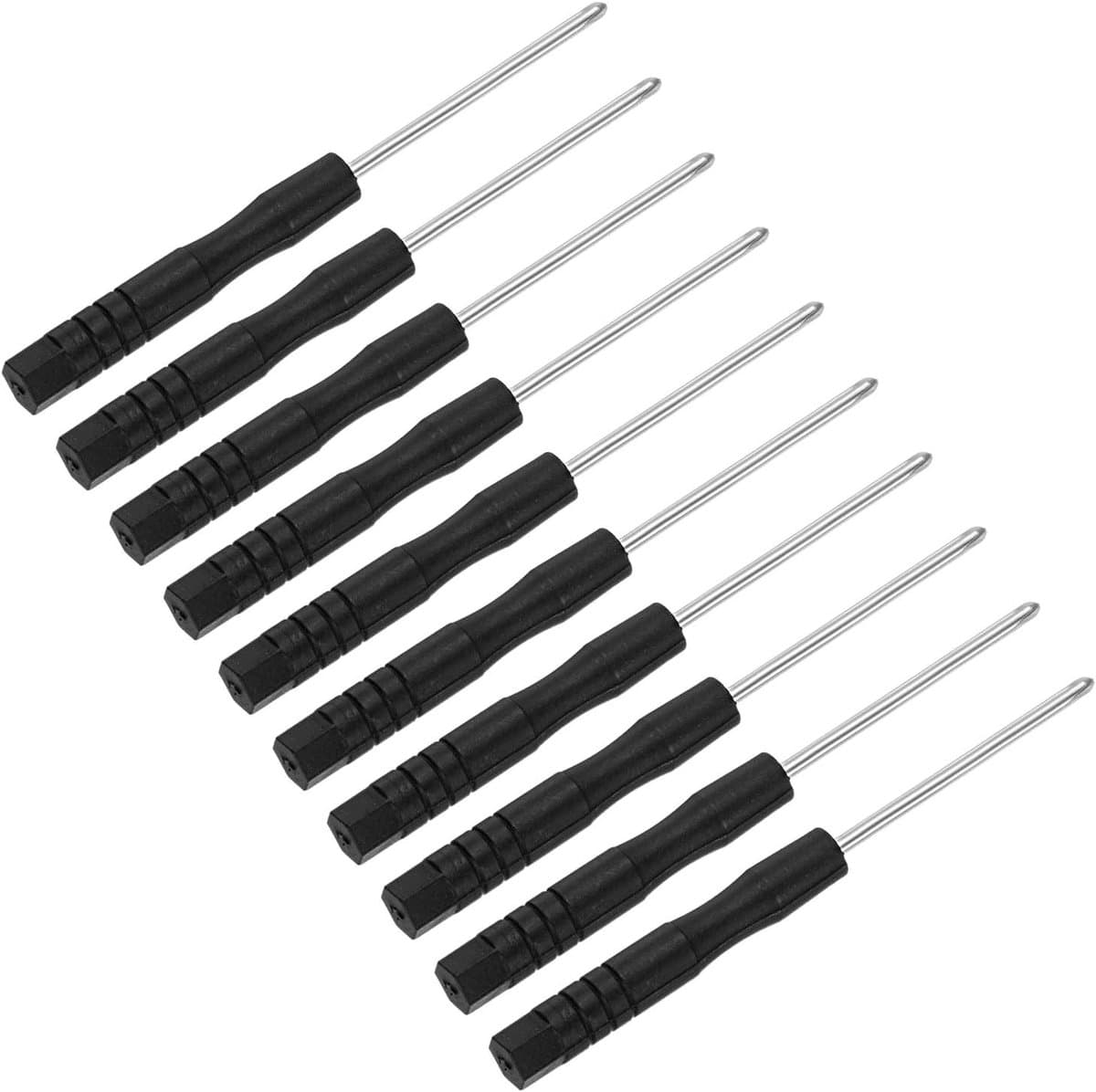 Kleine Phillips Schroevendraaierset van 2mm, 82mm lang, Carbon Staal met Antislip Handvat - Perfect voor Brillen, Horloges en Laptops, 10 Stuks