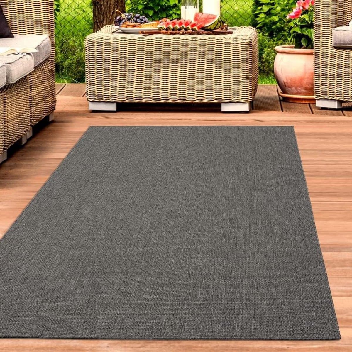 Sisal Tapijt - Buiten Tapijt Vloerkleed - Woonruimte Verfraaien - Oeko-Tex Gecertificeerd - 120 x 170 cm - Antraciet