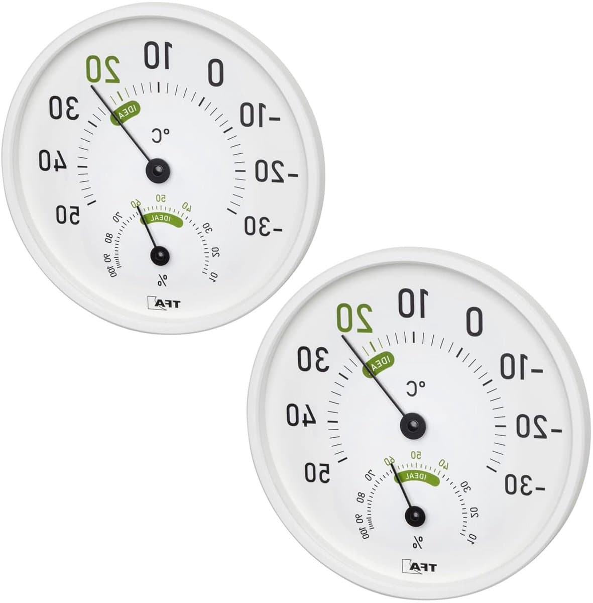 Thermohygrometer Binnen Buiten - Temperatuur Vochtigheid Meter - Binnenklimaat Monitoren - Met Gekleurde Comfortzones