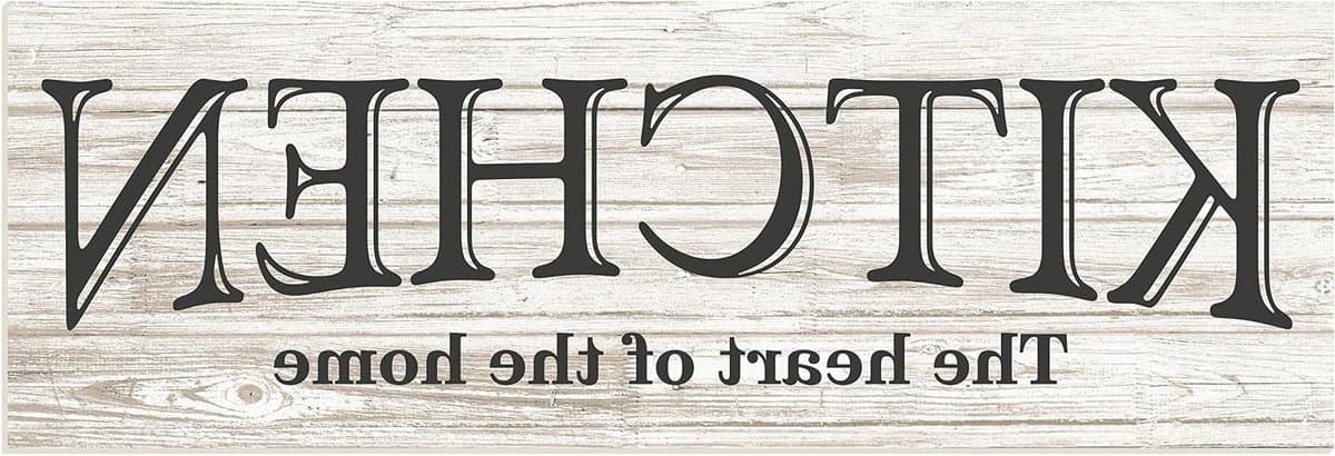 Rustiek Houten Wandbord - Keuken Decoratie Huis - Muur Versieren Huis - Permanent Gedrukt Ontwerp - 18x6 Inch - Wit
