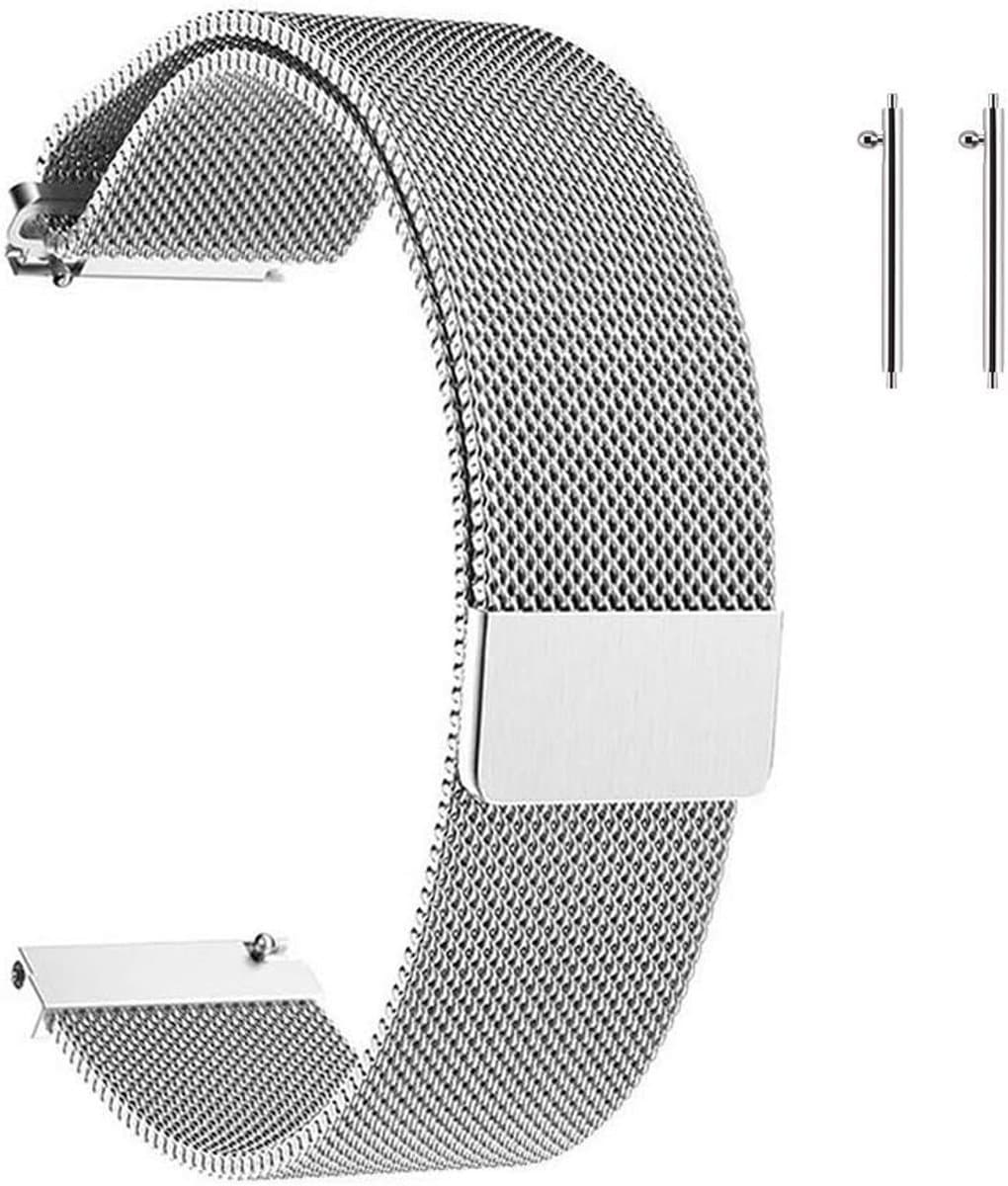 Stalen Horlogebanden, Mesh Armband met Snelle Ontgrendeling en Magnetische Sluiting voor Smartwatches en Traditionele Horloges