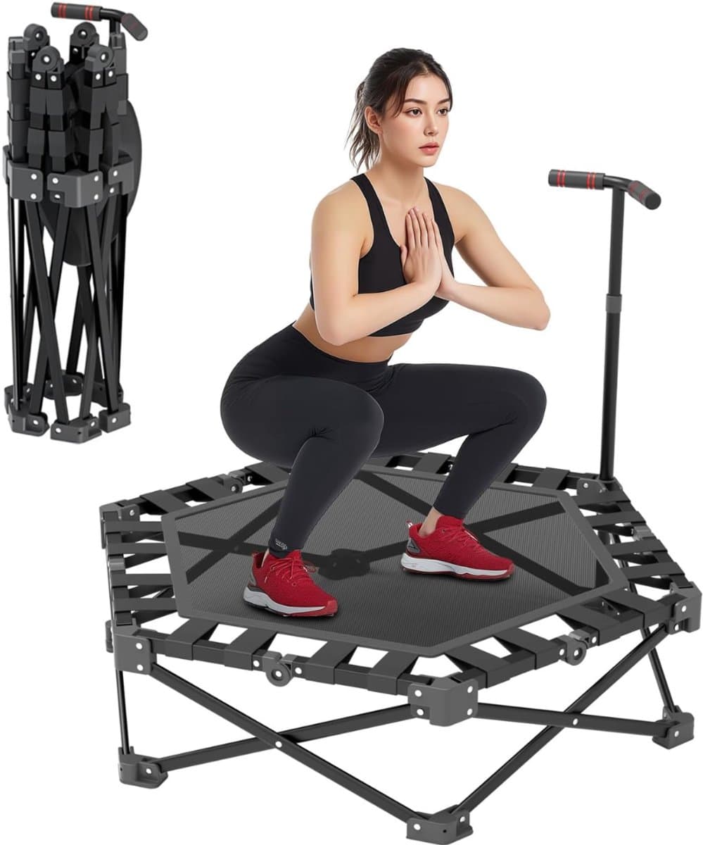 Allvia® Fitness Trampoline - Sporttrampoline Fitness - Sporttrampoline - Zwart - 106cm x 106cm x 26cm