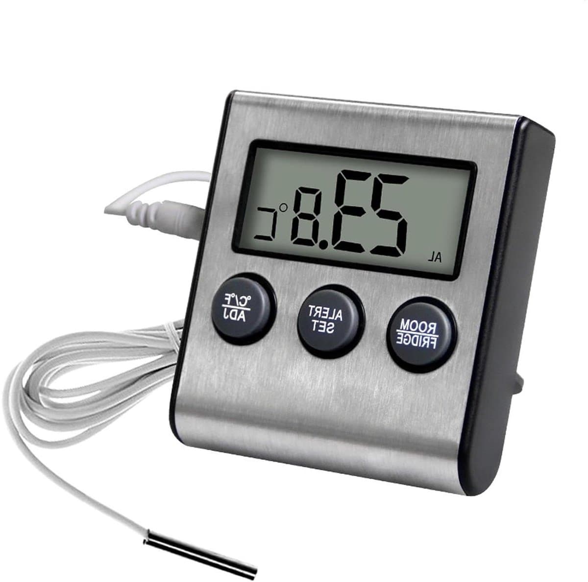 Vriezer Thermometer - Koelkast Monitor - Voedsel Veiligheid - Intelligente Alarmfunctie - 9 x 7 x 2.5 cm - Wit