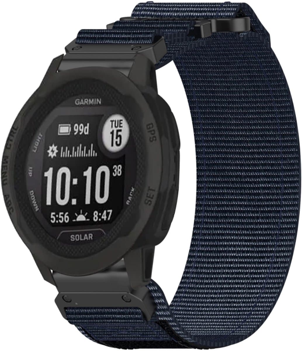 Voor Garmin Instinct 2S 20 mm nylon klittenbandsluiting horlogeband (blauw)